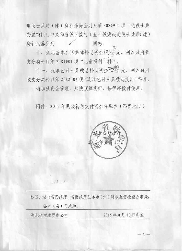 城乡居民医疗补助资金